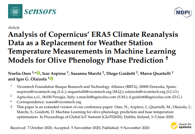 Full paper on Machine Learning Models for Olive Phenology Phase Prediction available