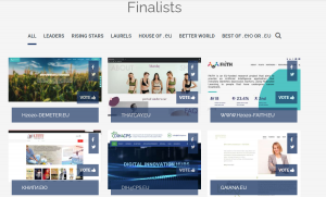 A selection of finalists in the EU web awards